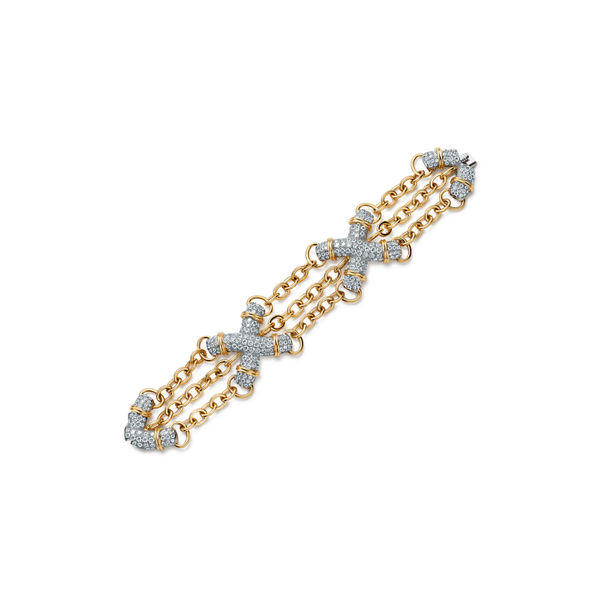 Jean Schlumberger by Tiffany:X Link Bracelet in Platinum and Yellow Gold