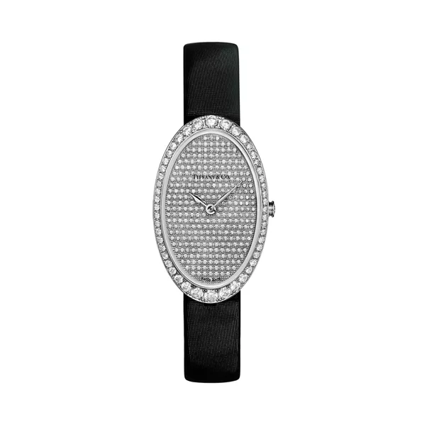 2-Zeiger-Pavé-Uhr, 21 x 34 mm 