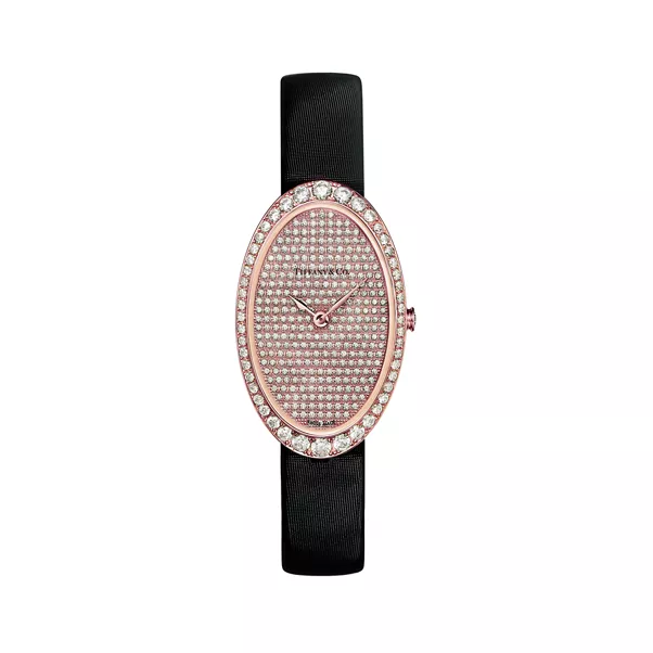 2-Zeiger-Pavé-Uhr, 21 x 34 mm 