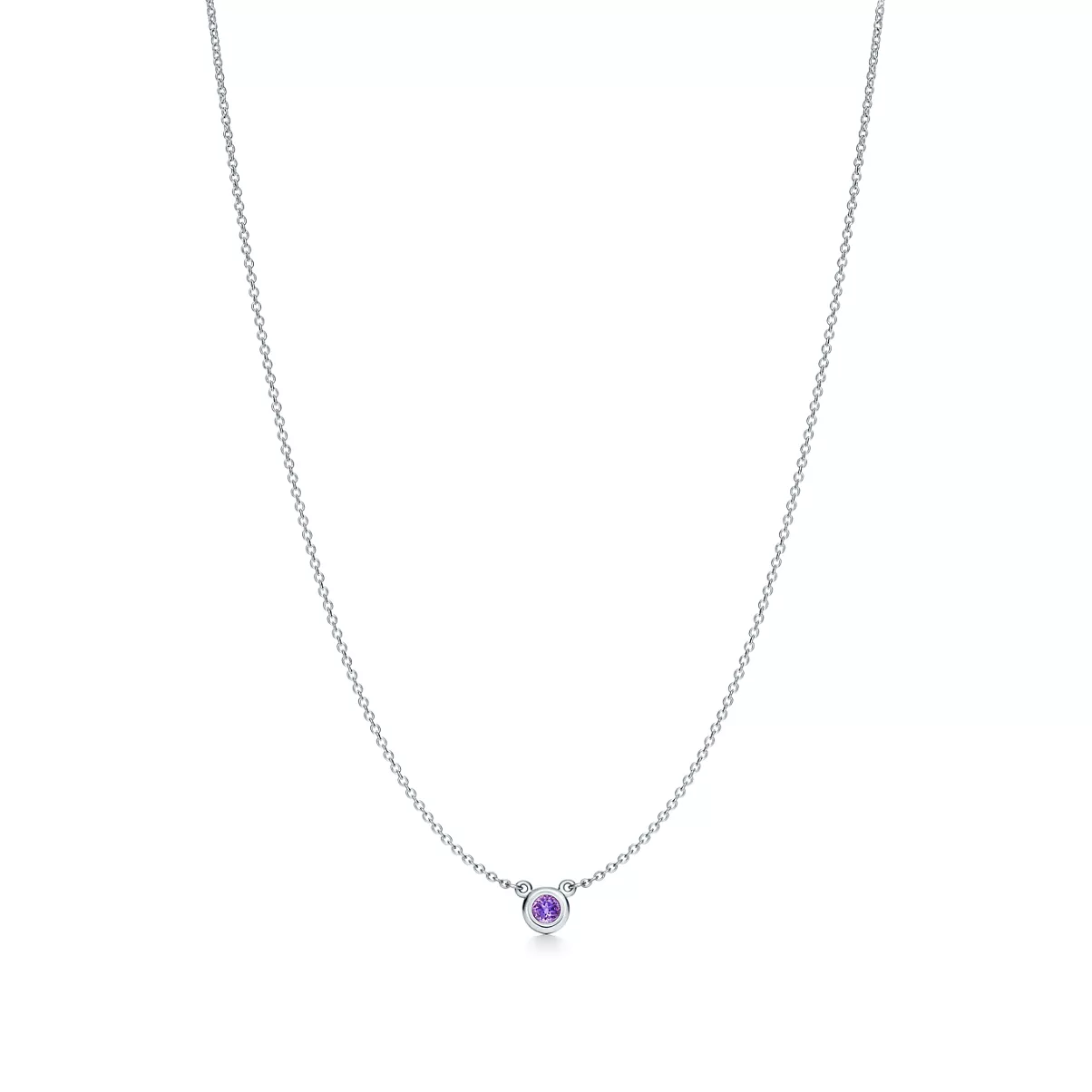 컬러 바이 더 야드 애머시스트 펜던트, 실버