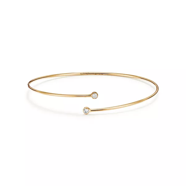 Einreihiger Diamond Hoop Armreif  