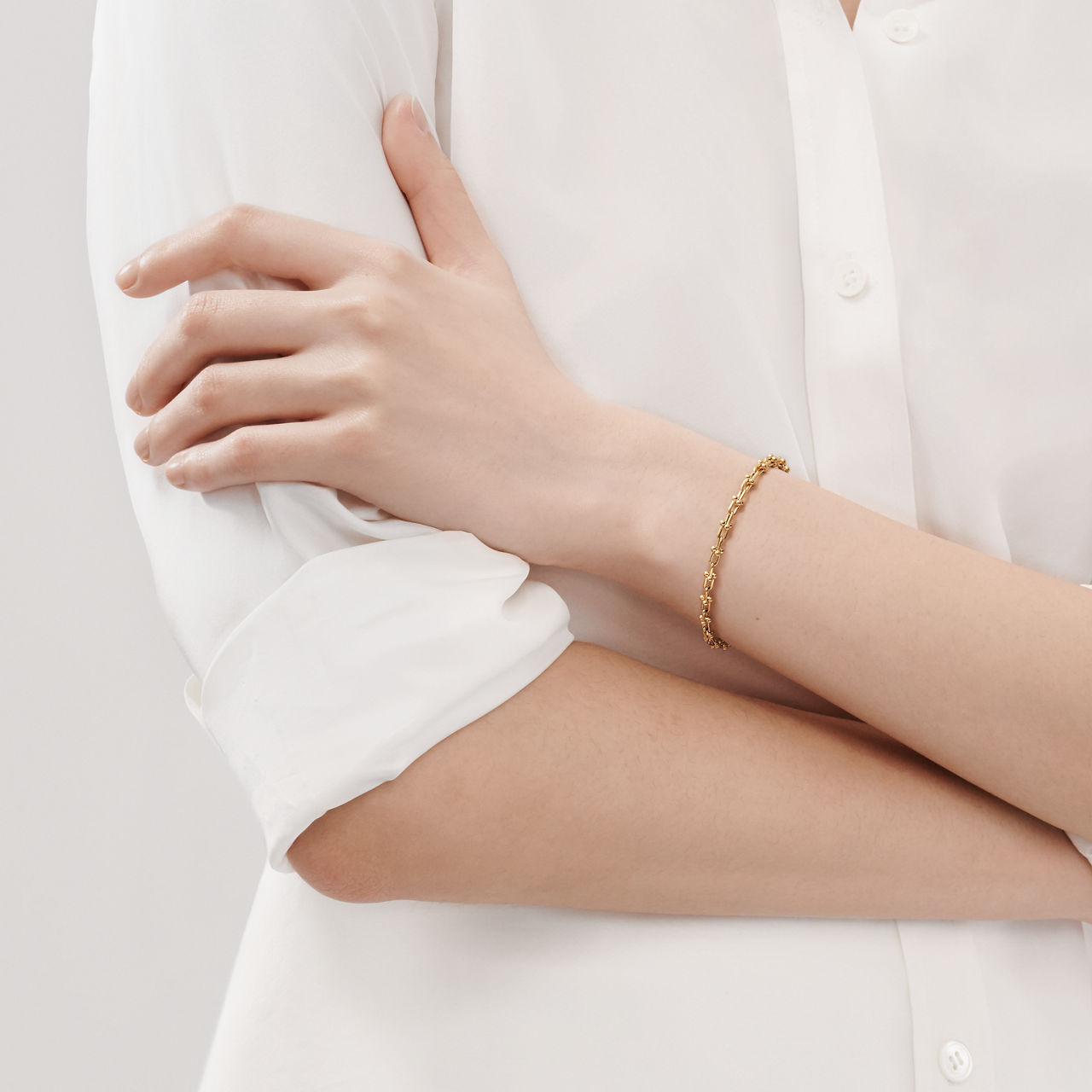 Schmales Gliederarmband in Gelbgold