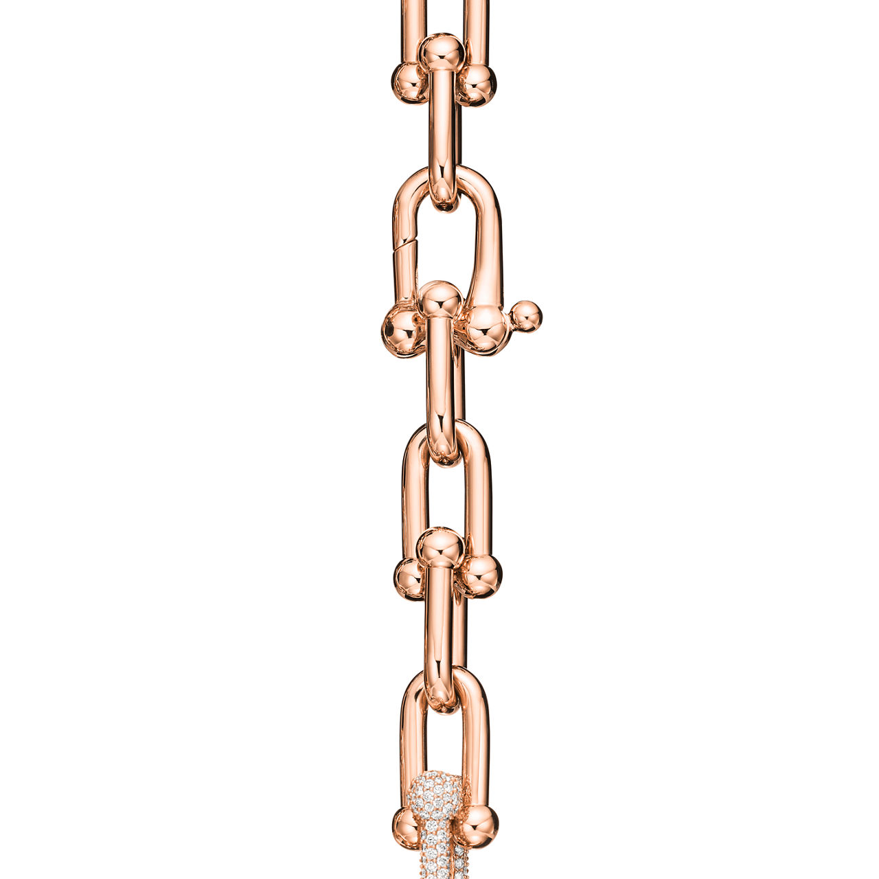 Tiffany HardWear:Large Link Bracelet in Rose Gold with Diamonds image number 3