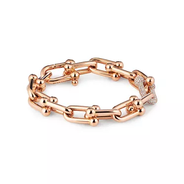 Tiffany HardWear:Large Link Bracelet in Rose Gold with Diamonds, 2