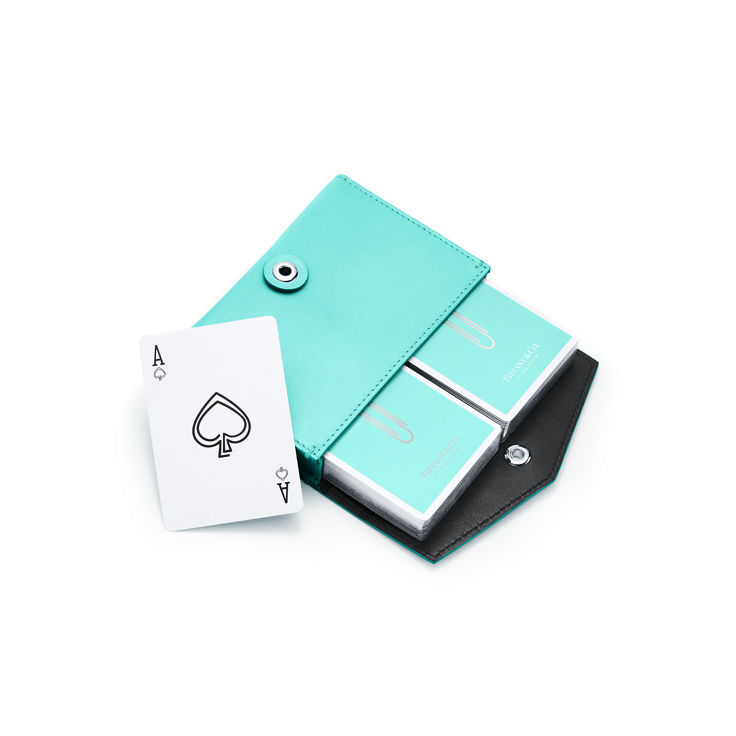 Paper Clip Playing Cards in a Leather Pouch image number 1