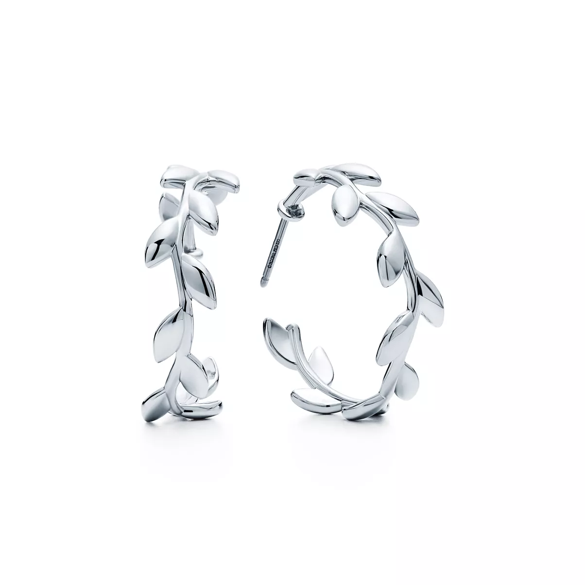 Olive Leaf Hoop Earrings 