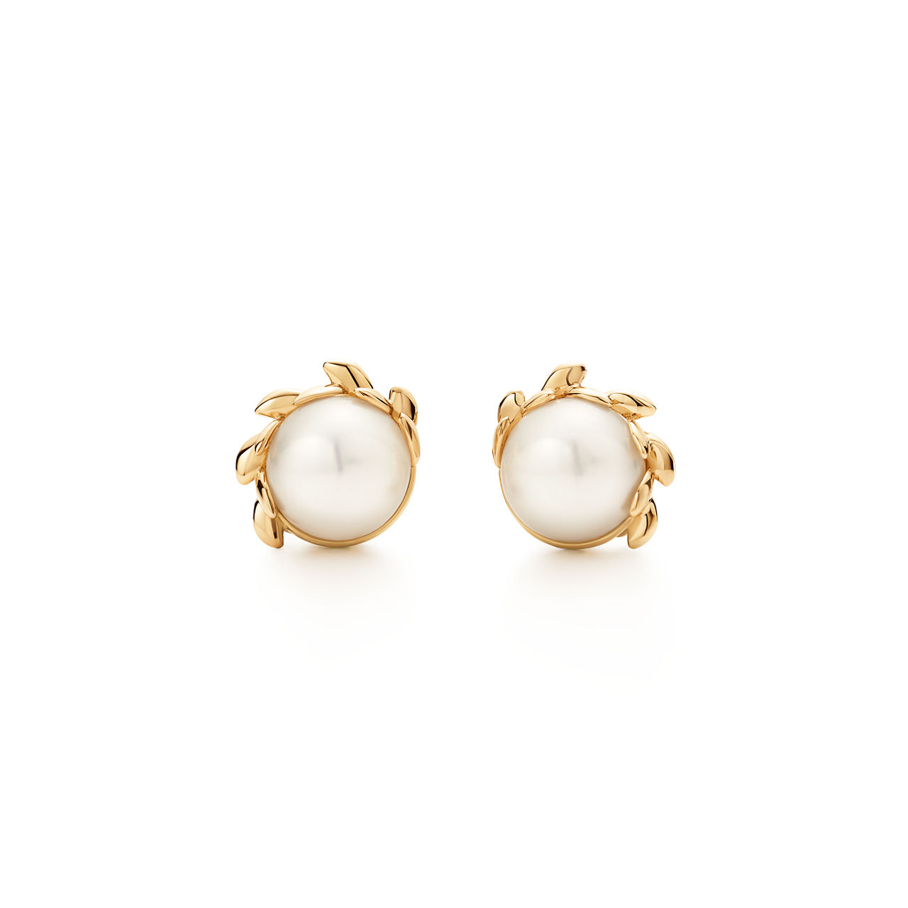 Olive Leaf Pearl Earrings