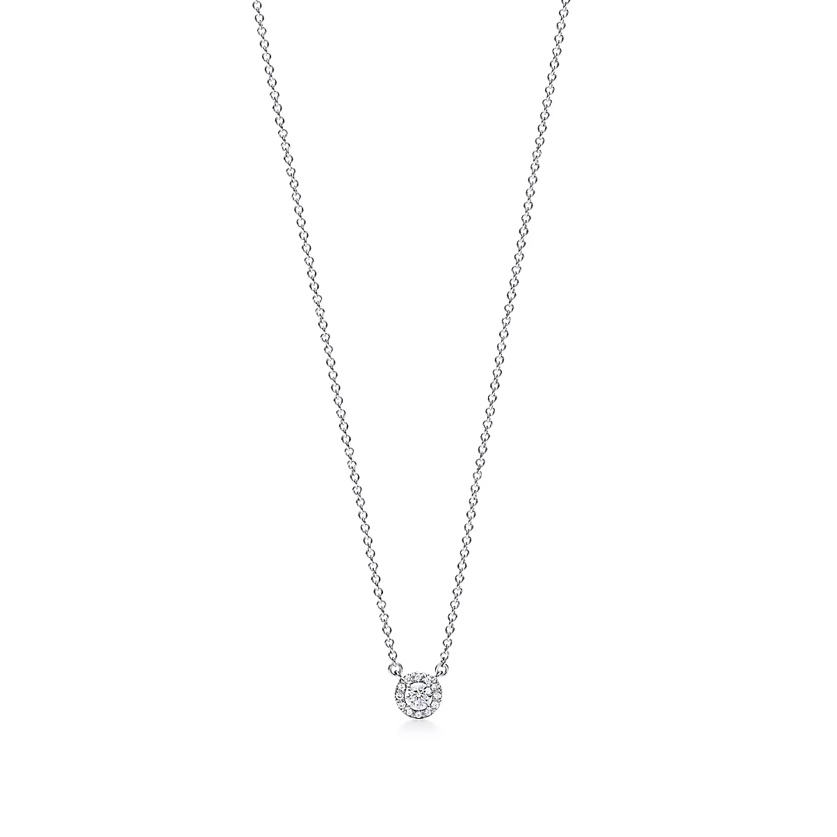 Tiffany Soleste Pendant w/Chain 플래티늄 다이아몬드 S