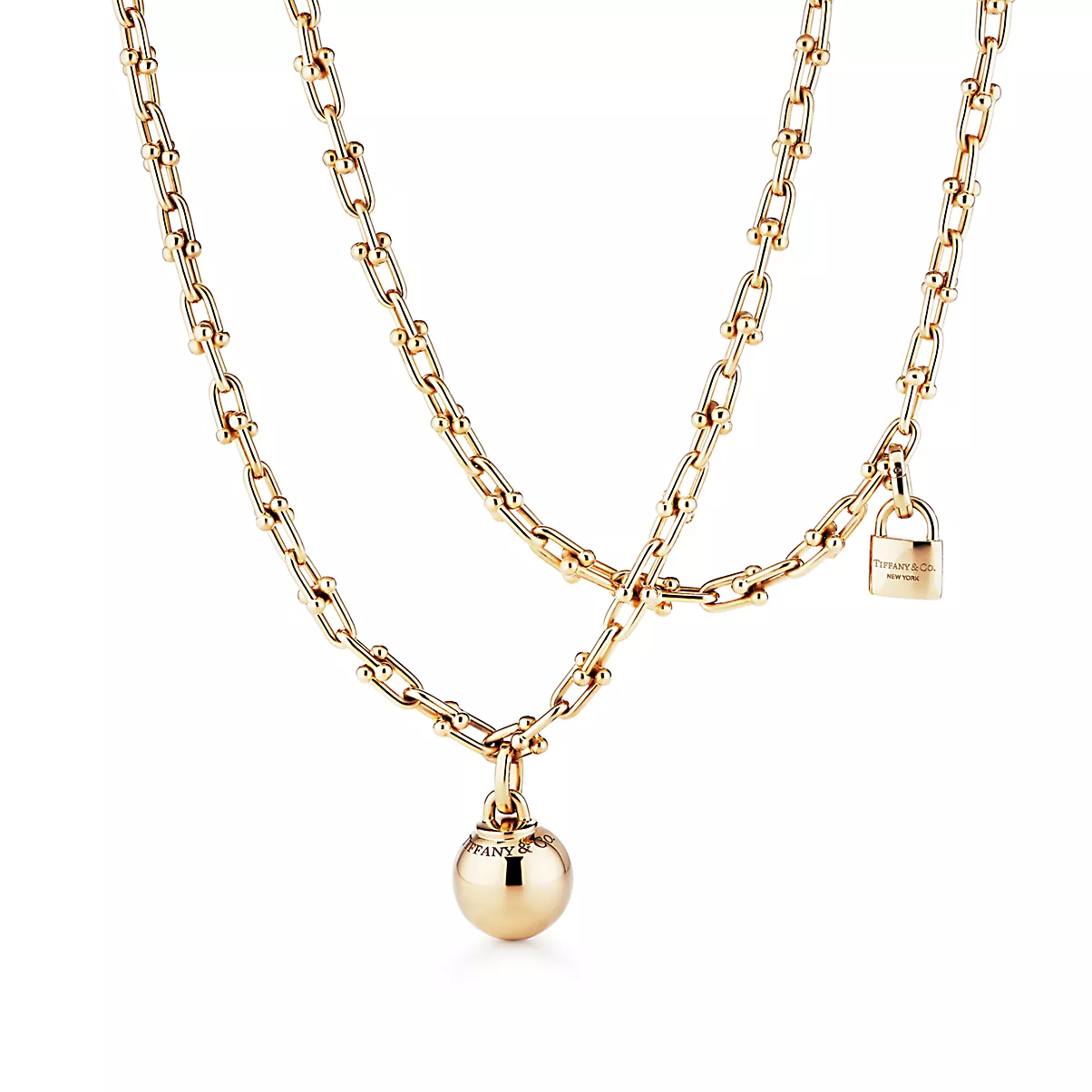 Tiffany HardWear Necklace 18K 옐로우 골드 No Gemstone One Scale