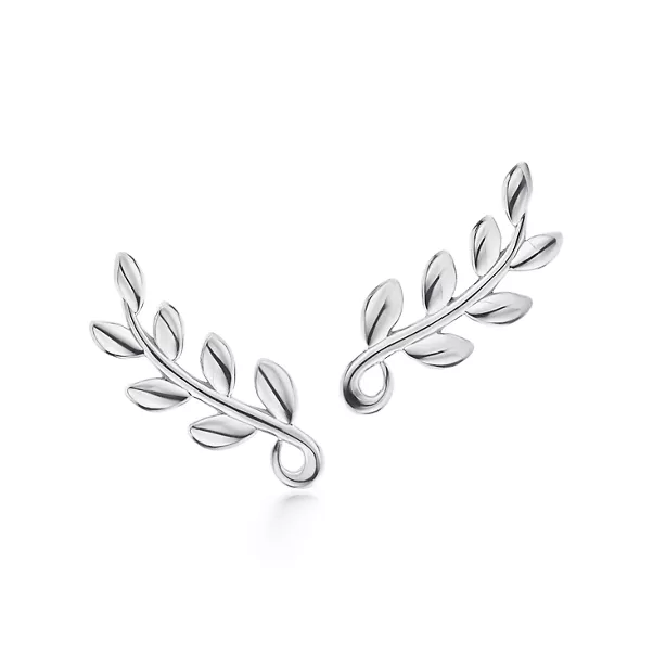 Olive Leaf Climber Earrings 