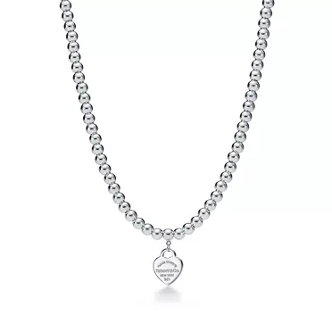 Return to Tiffany®:Tiffany Blue® Heart Tag Bead Necklace in Silver, 2