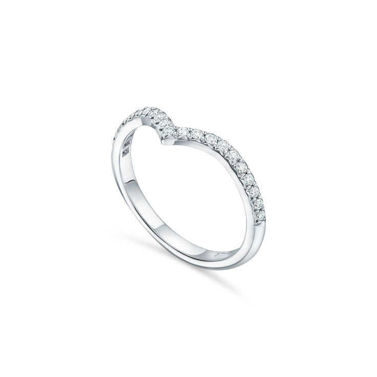 Tiffany Soleste: V ring in platinum with diamonds image number 1