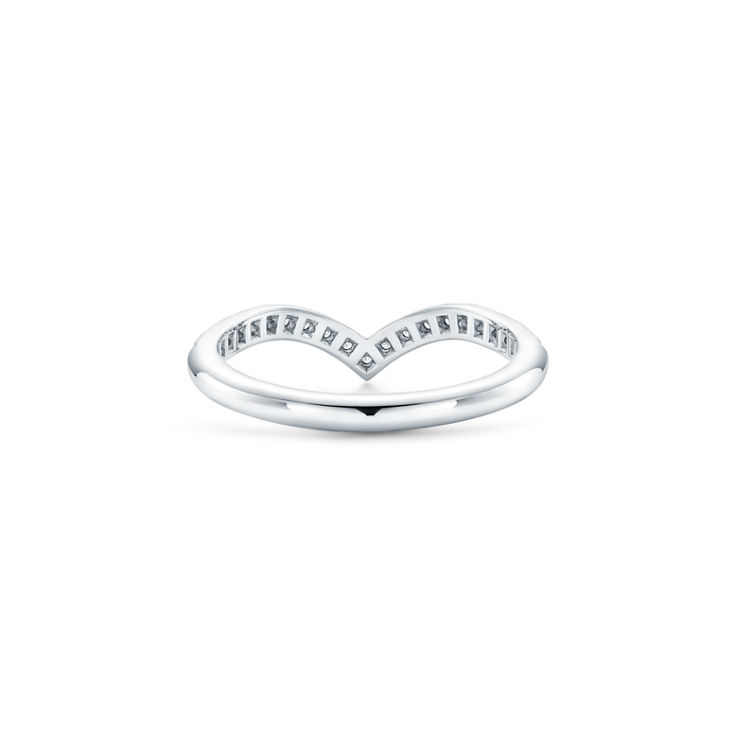 Tiffany Soleste: V ring in platinum with diamonds image number 2