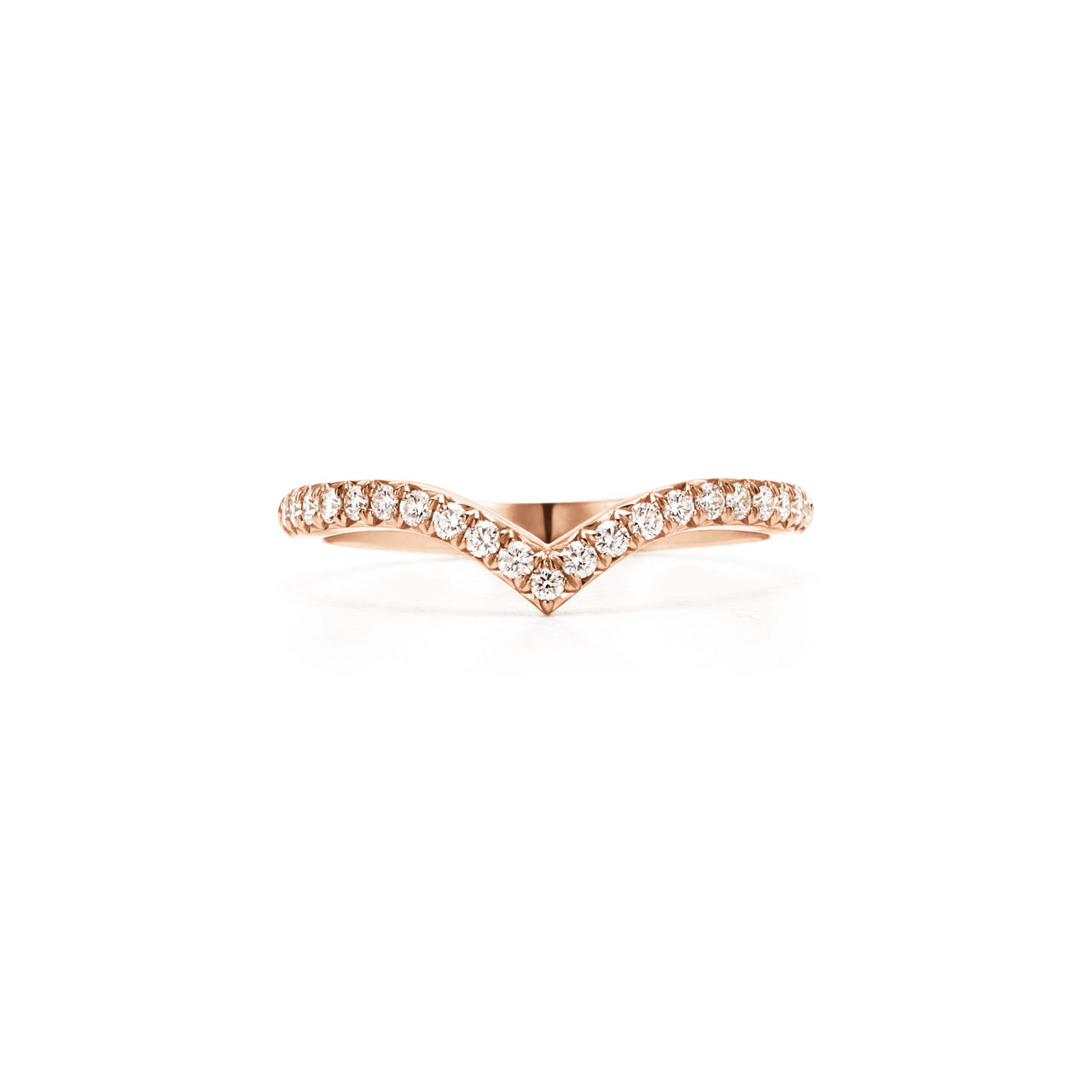 Tiffany Soleste: V ring in 18k rose gold with diamonds image number 0