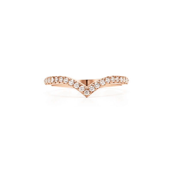 Tiffany Soleste: V ring in 18k rose gold with diamonds