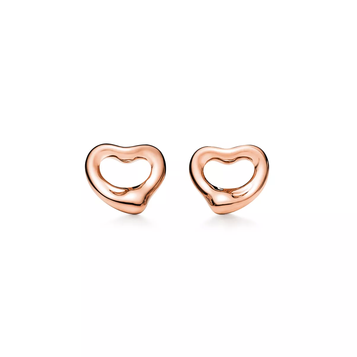 Open Heart Earrings in Rose Gold