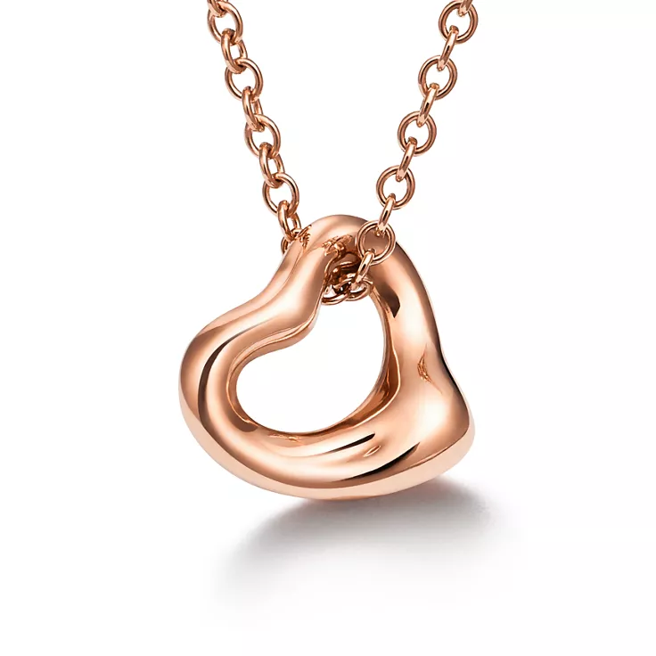 Elsa Peretti®:Open Heart Pendant in Rose Gold, 7 mm, 2