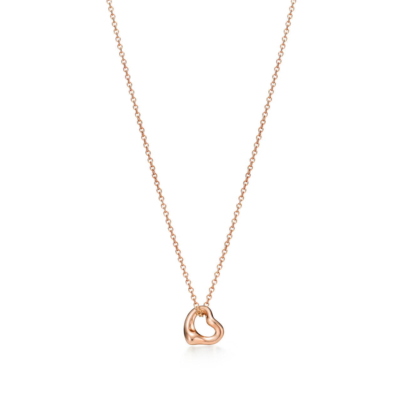 Elsa Peretti®:Open Heart Pendant in Rose Gold, 7 mm image number 0