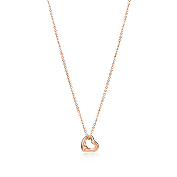 Elsa Peretti®:Open Heart Pendant in Rose Gold, 7 mm