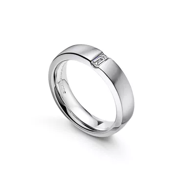 The Charles Tiffany Setting:Satin Finish Ring in Platinum with a Diamond, 5 mm, 3