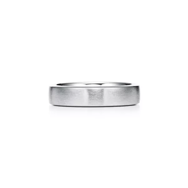 Satin Finish Ring in Platinum, 5 mm Wide