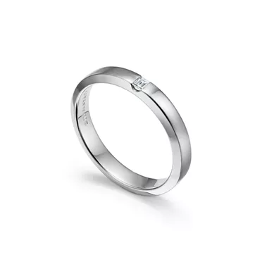 The Charles Tiffany Setting:Satin Finish Ring in Platinum with a Diamond, 3 mm, 3