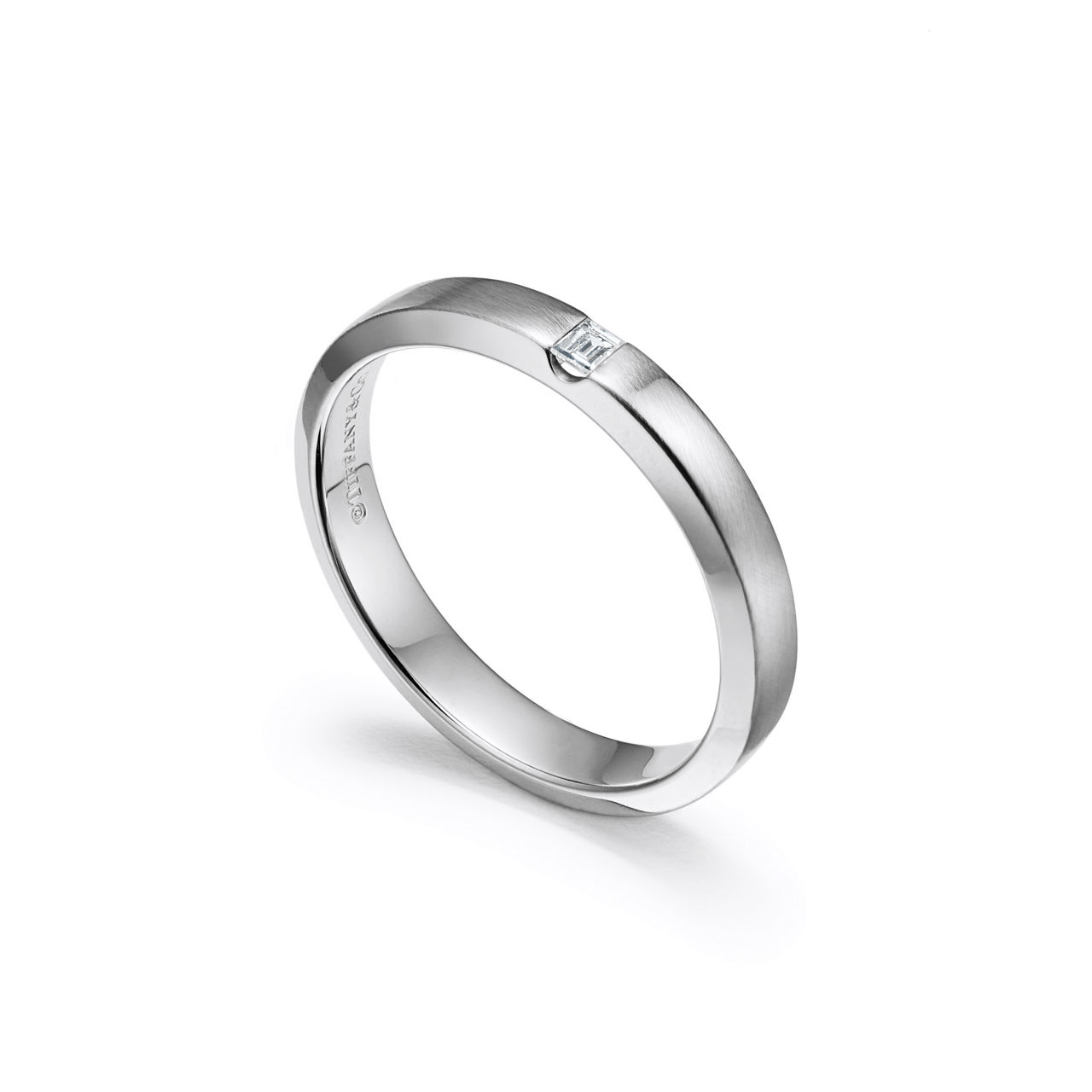 The Charles Tiffany Setting:Satin Finish Ring in Platinum with a Diamond, 3 mm image number 3