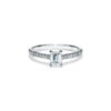 Tiffany Novo&reg;:Emerald-cut Engagement Ring with a Pav&eacute; Diamond Platinum Band image number 0