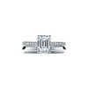 Tiffany Novo&reg;:Emerald-cut Engagement Ring with a Pav&eacute; Diamond Platinum Band image number 5