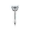 Tiffany Forever:Emerald-cut Engagement Ring with a Pav&eacute; Diamond Band in Platinum image number 4