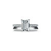 Tiffany Forever:Emerald-cut Engagement Ring with a Pav&eacute; Diamond Band in Platinum image number 6