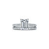 Tiffany Forever:Emerald-cut Engagement Ring with a Pav&eacute; Diamond Band in Platinum image number 7
