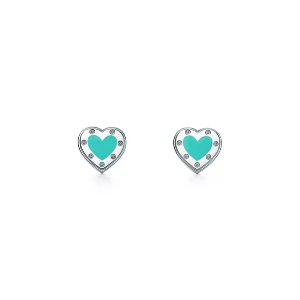 Boucles d’oreilles Love Cœur Tiffany Blue® en argent 925 millièmes. Mini.