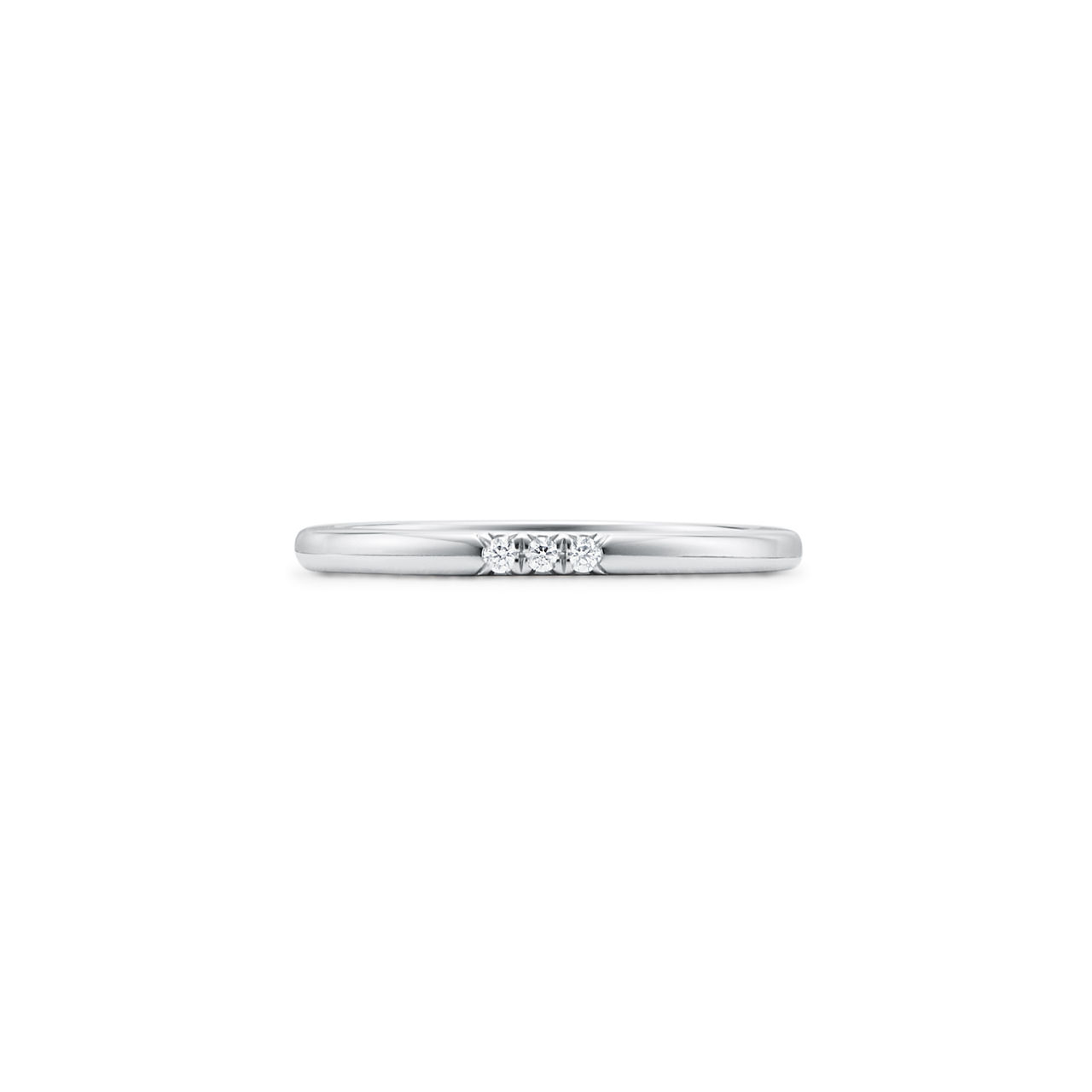 웨딩 밴드 링, 플래티늄, 다이아몬드 세팅, 두께 2mm.