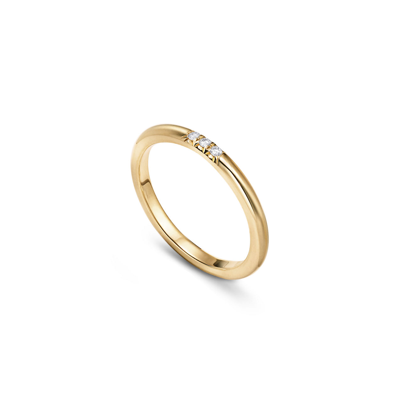 Tiffany Forever:Wedding Band Ring in Yellow Gold with Diamonds, 2 mm Wide image number 3