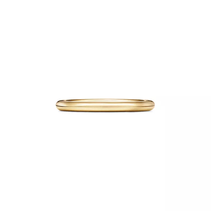 Tiffany Forever:Wedding Band Ring in Yellow Gold with Diamonds, 2 mm Wide, 4