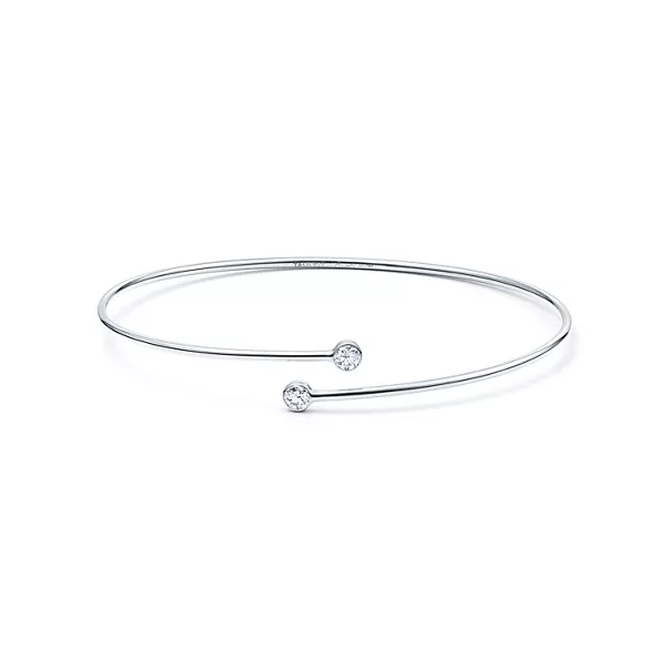 Einreihiger Diamond Hoop Armreif  