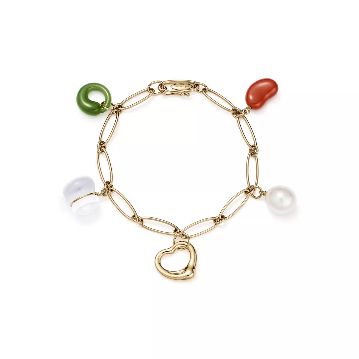 Five-stone Charm Bracelet in Yellow Gold