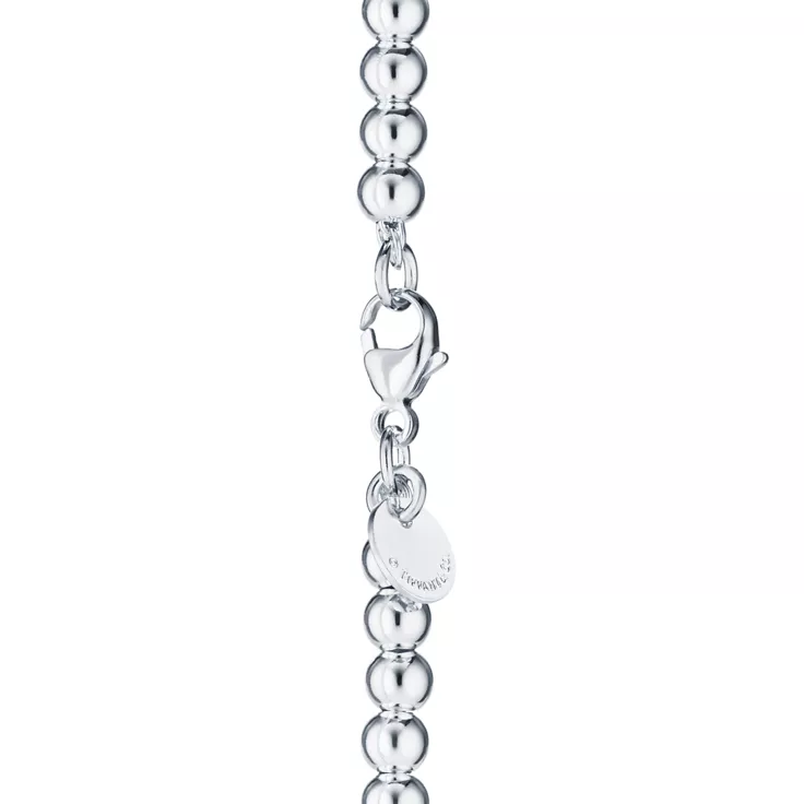 Return to Tiffany™:Rotes Kugelarmband mit Herzanhänger in Silber, 4