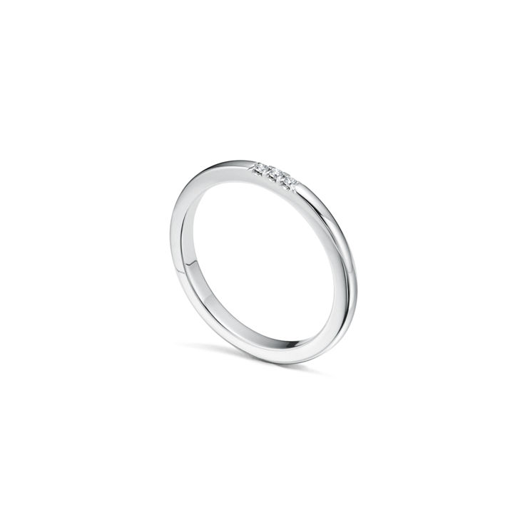 Tiffany Forever:Wedding Band Ring in Platinum with Diamonds, 2 mm Wide image number 2