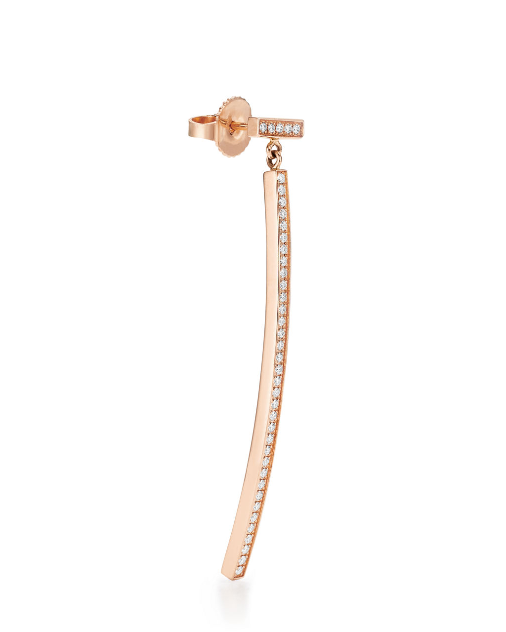 Tiffany T:Diamond Bar Earrings in Rose Gold image number 2