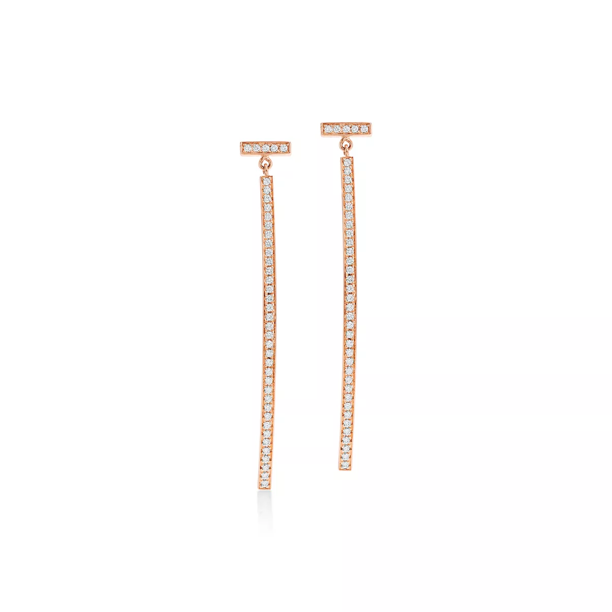 Orecchini a barretta con diamanti in oro rosa