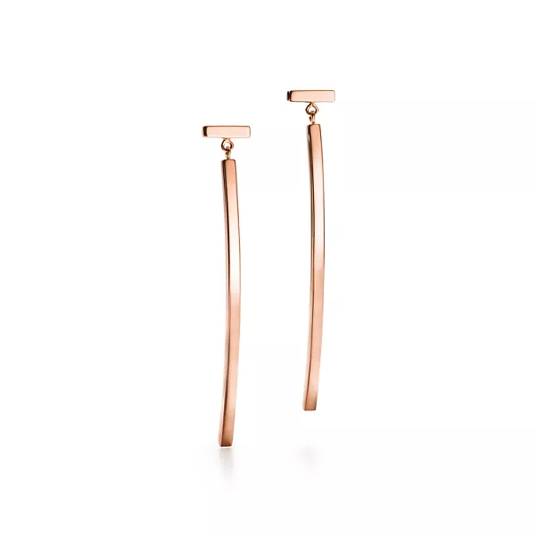 Pendientes estilo barra de oro rosa