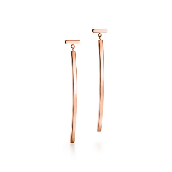 Tiffany T:Bar Earrings in Rose Gold