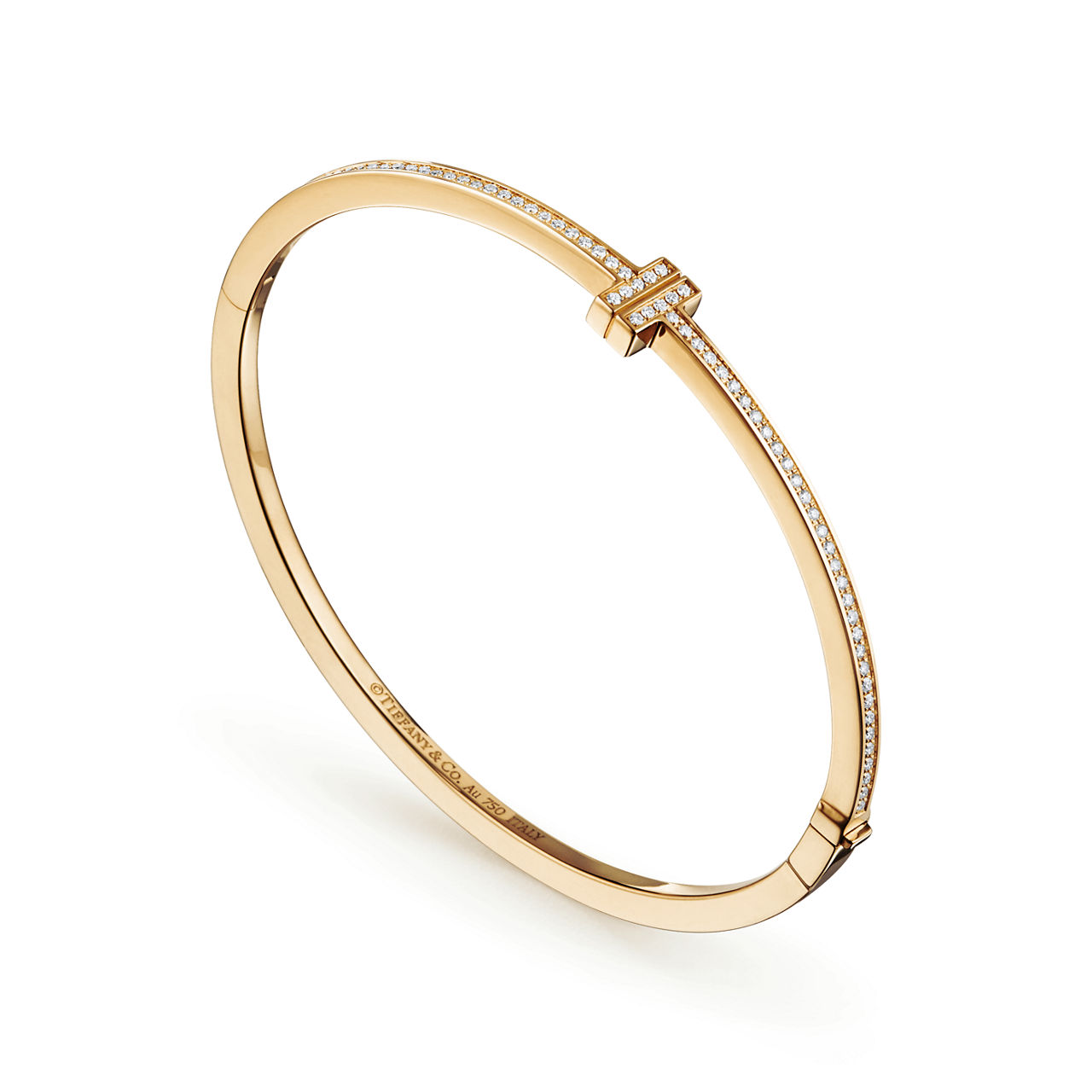 Tiffany T:Diamond Hinged Wire Bangle in Yellow Gold image number 2