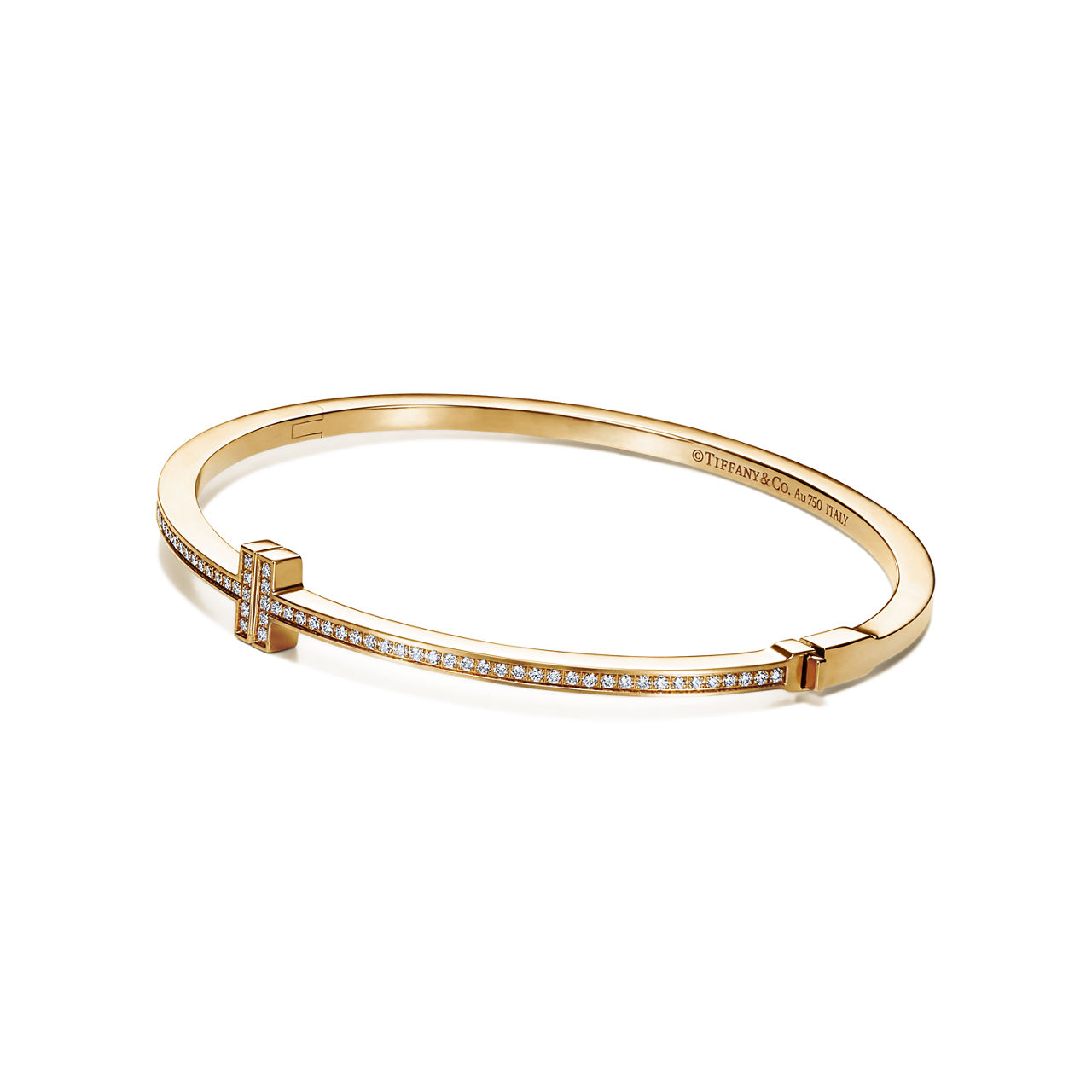 Tiffany T:Diamond Hinged Wire Bangle in Yellow Gold image number 3