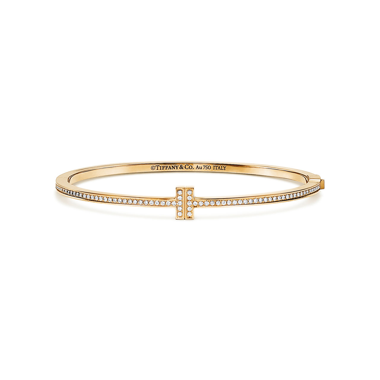 Diamond Hinged Wire Bangle in Yellow Gold