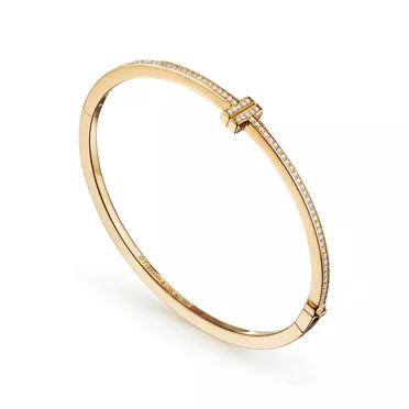 Tiffany T:Diamond Hinged Wire Bangle in Yellow Gold, 2