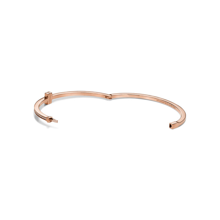 Tiffany T:Diamond Hinged Wire Bangle in Rose Gold image number 4