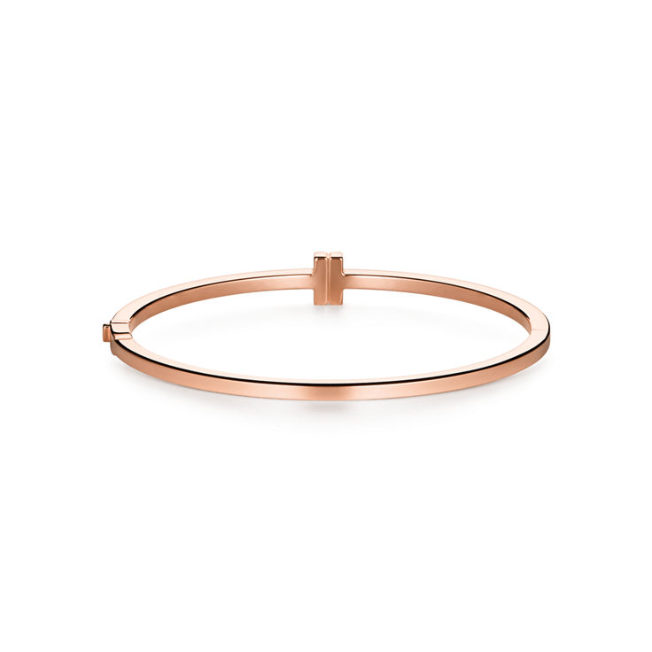 Tiffany T:Diamond Hinged Wire Bangle in Rose Gold image number 5